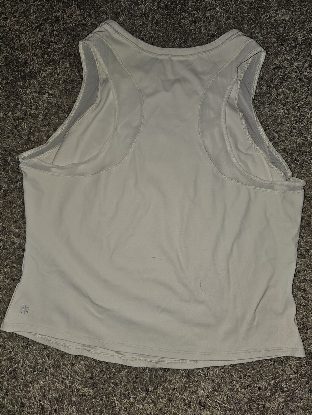 Athleta Women's White Transcend Raceback Mesh Tank Top - Picture 3 of 3